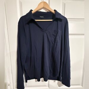 Talbots Dark Blue Long Sleeve Shirt xl